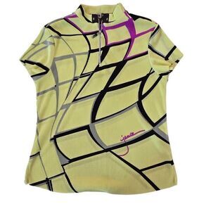 Jamie Sadock Womens Lime Green Golf Pickleball Athletic Top Small